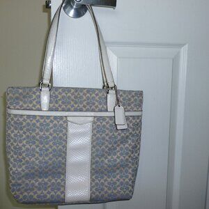 Vintage Light Blue Coach Signature Satchel Bag